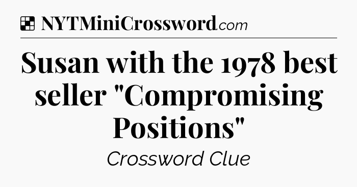 Solution: Susan with the 1978 best seller 