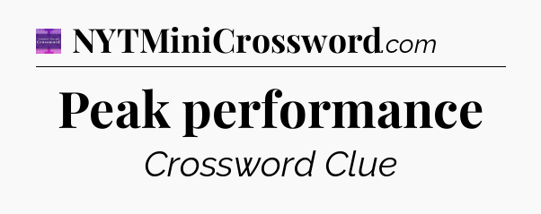 Peak performance - Thomas Joseph Crossword