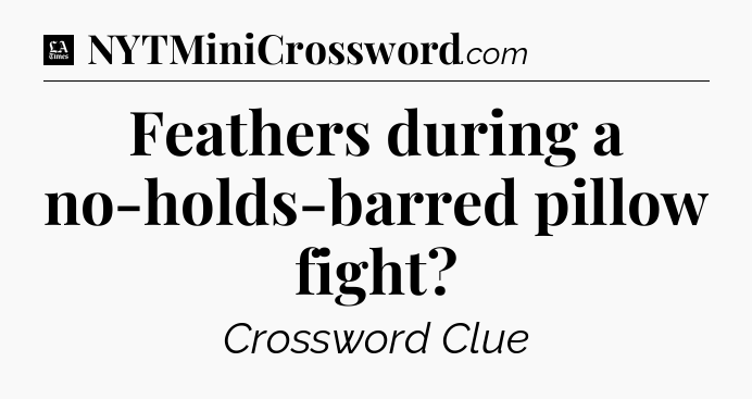 Feathers during a no-holds-barred pillow fight - LA Times Crossword
