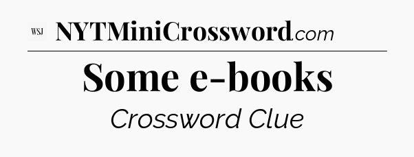 Some e-books - WSJ Crossword
