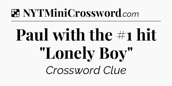 Solution: Paul with the #1 hit 