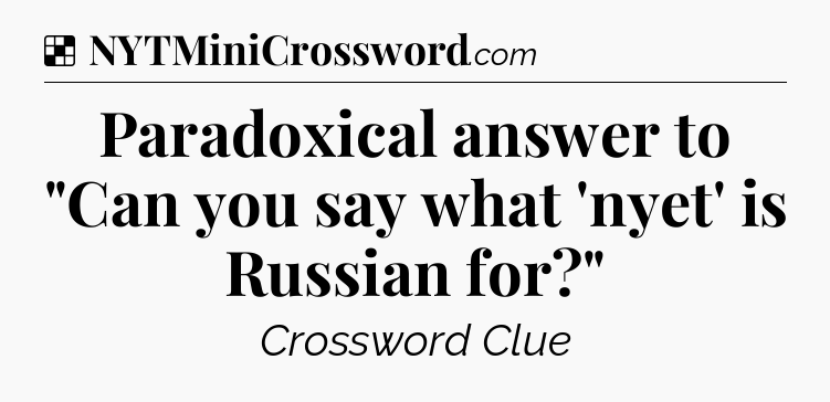 Solution: Paradoxical answer to 