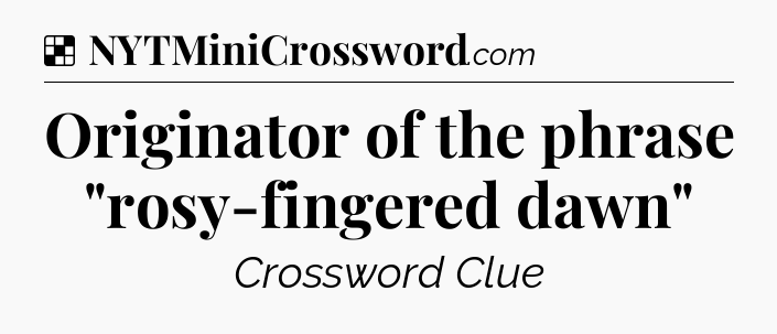 Solution: Originator of the phrase 
