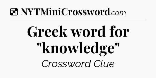 Solution: Greek word for 