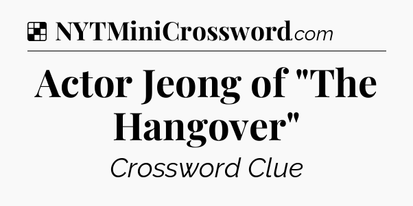 Solution: Actor Jeong of 