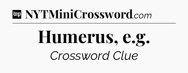 Humerus, e.g Crossword Clue