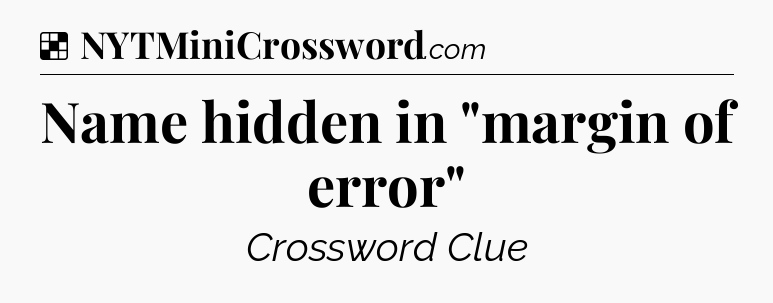 Solution: Name hidden in 