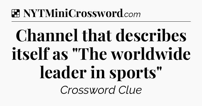 Solution: Channel that describes itself as 