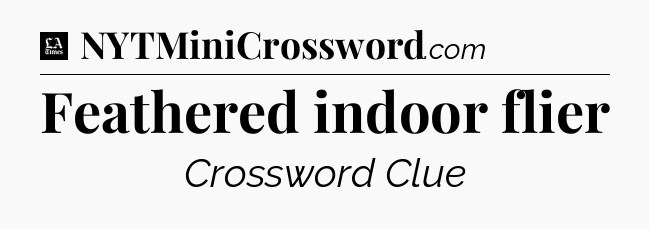 Feathered indoor flier - LA Times Crossword