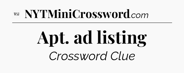 Apt. ad listing - WSJ Crossword