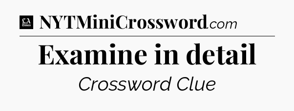 Examine in detail - LA Times Crossword