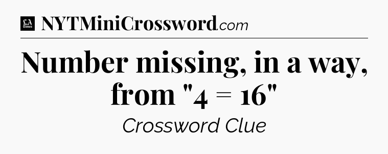 Number missing, in a way, from 