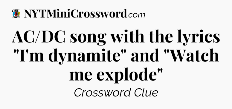 AC/DC song with the lyrics 