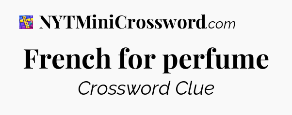 French for perfume Codycross