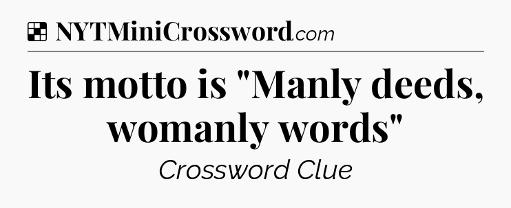 Solution: Its motto is 