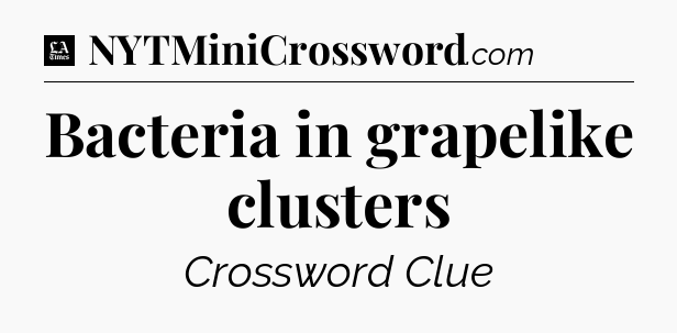Bacteria in grapelike clusters - LA Times Crossword