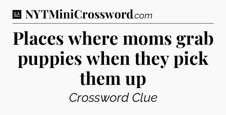 Places where moms grab puppies when they pick them up - LA Times Crossword
