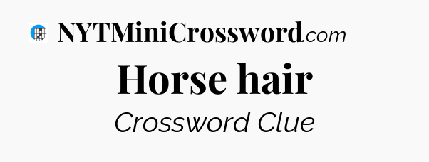 Horse hair Crossword Clue