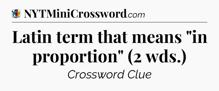 Latin term that means 