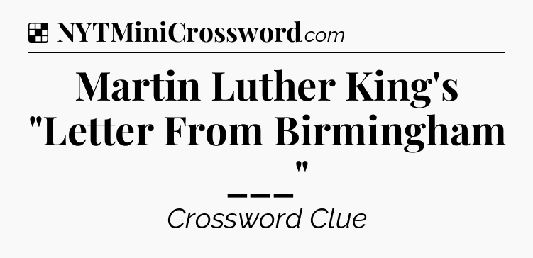 Solution: Martin Luther King's 