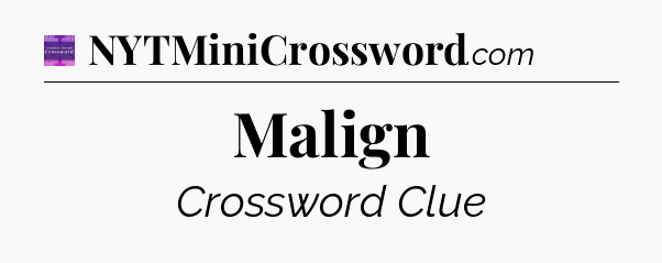 Malign - Thomas Joseph Crossword
