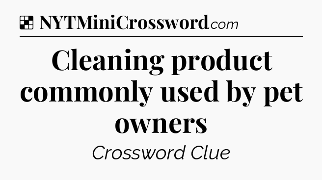 Cleaning product commonly used by pet owners NYT Crossword