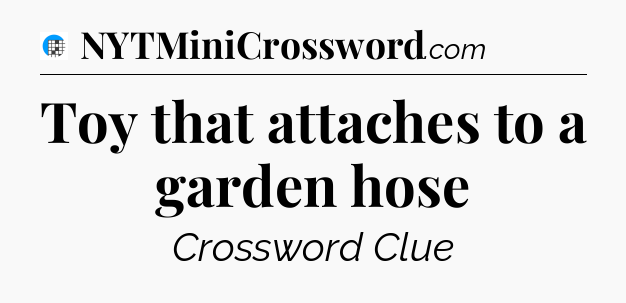 Toy that attaches to a garden hose Crossword Clue