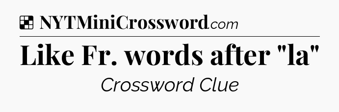 Solution: Like Fr. words after 