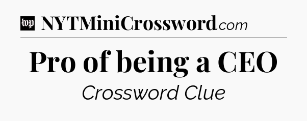 Pro of being a CEO Crossword Clue
