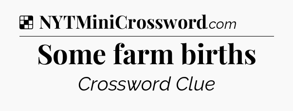 Solution: Some farm births - NYT Crossword