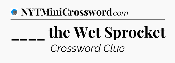 ____ the Wet Sprocket Crossword Clue