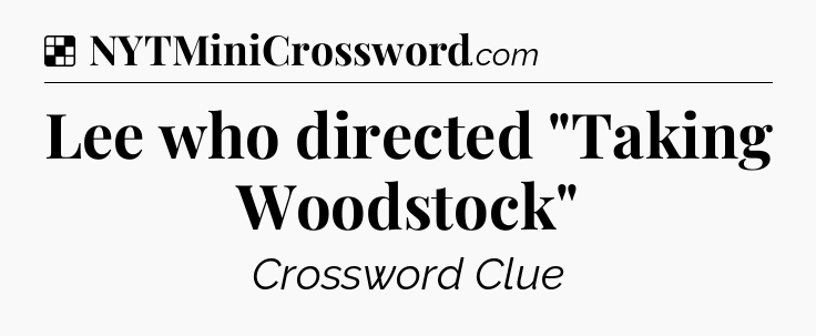 Solution: Lee who directed 