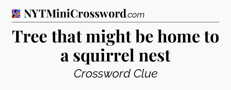 Tree that might be home to a squirrel nest Crossword Clue