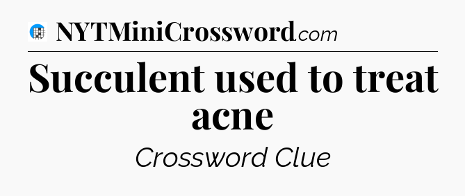 Succulent used to treat acne Crossword Clue
