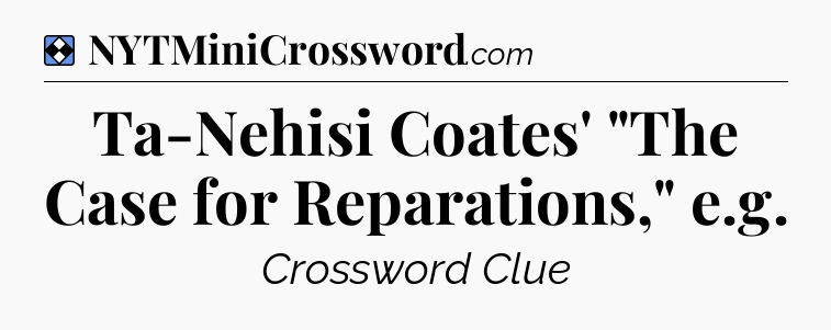 Solution: Ta-Nehisi Coates' 