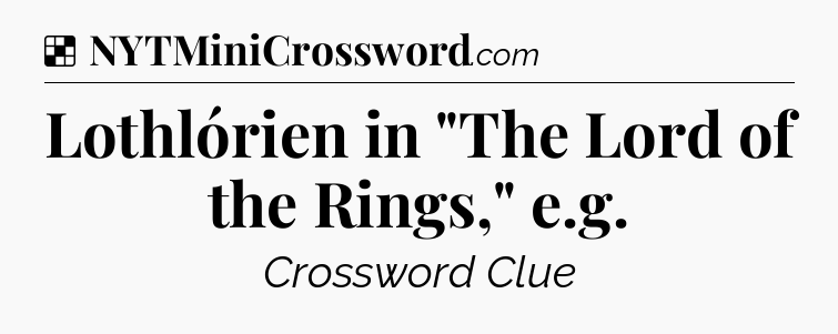 Solution: Lothlórien in 