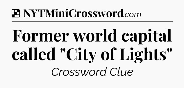 Solution: Former world capital called 