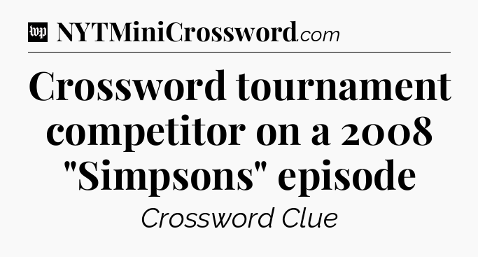 Crossword tournament competitor on a 2008 