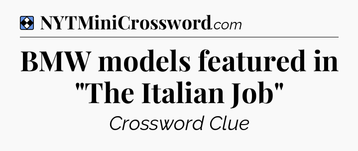 Solution: BMW models featured in 