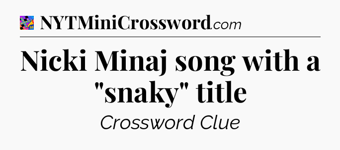 Nicki Minaj song with a 