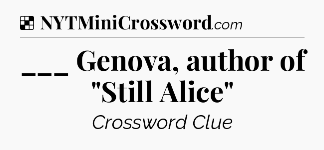 Solution: ___ Genova, author of 