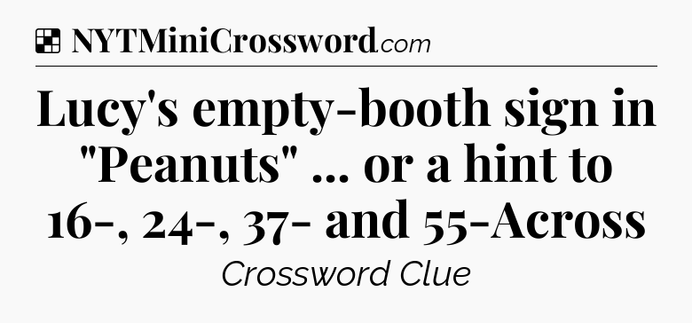 Solution: Lucy's empty-booth sign in 