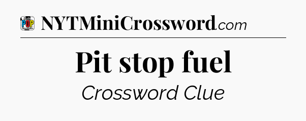 Pit stop fuel Crossword Clue
