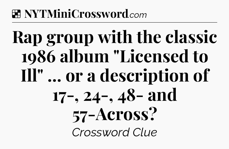 Solution: Rap group with the classic 1986 album 