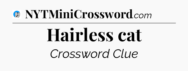 Hairless cat Crossword Clue