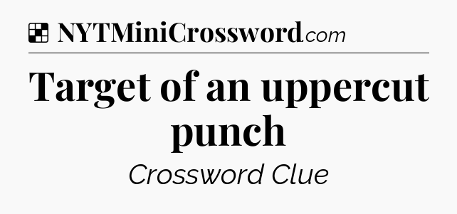 Solution: Target of an uppercut punch - NYT Crossword