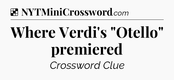 Solution: Where Verdi's 