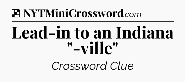 Solution: Lead-in to an Indiana 