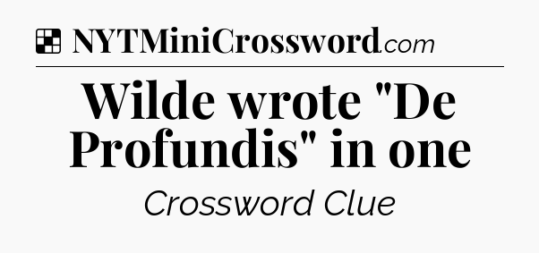 Solution: Wilde wrote 