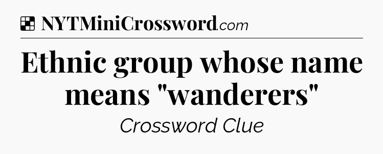 Solution: Ethnic group whose name means 